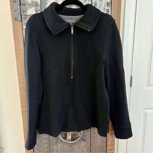 Banana Republic Women's Black Half Zip Wool Blend Cardigan